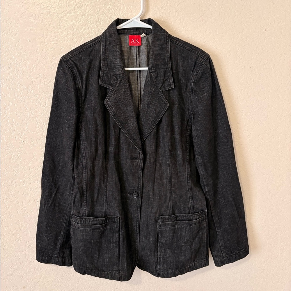 Anne Klein Charcoal  Denim Blazer Jacket